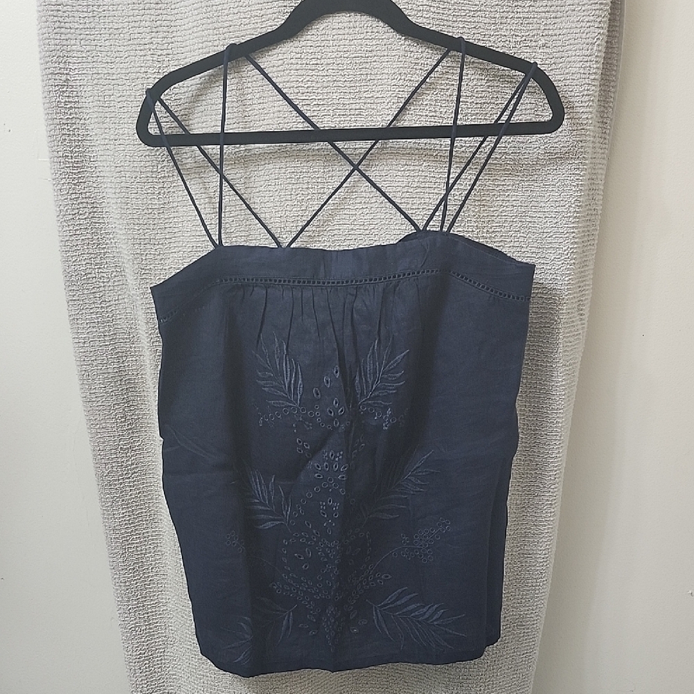 GAP Navy Camisole with Floral Embroidery